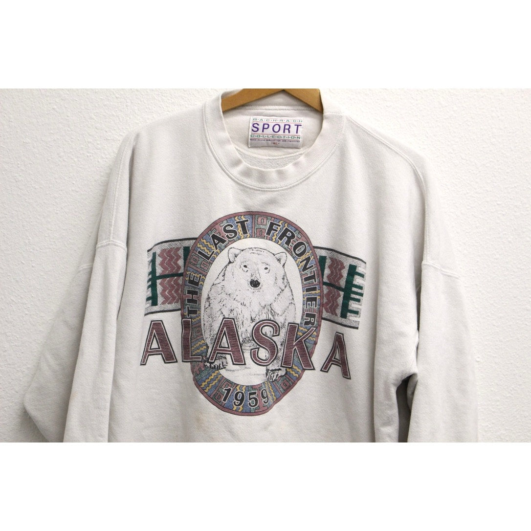 Vintage Alaska The Last Frontier Polar Bear Sweatshirt XL