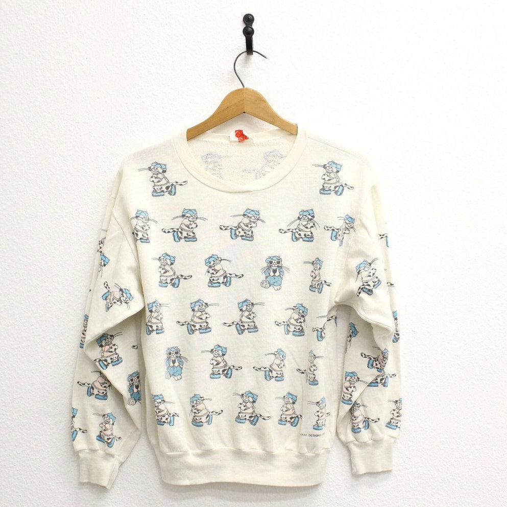 Vintage Kids Kittencaboodle Kitty Cat Sweatshirt XL