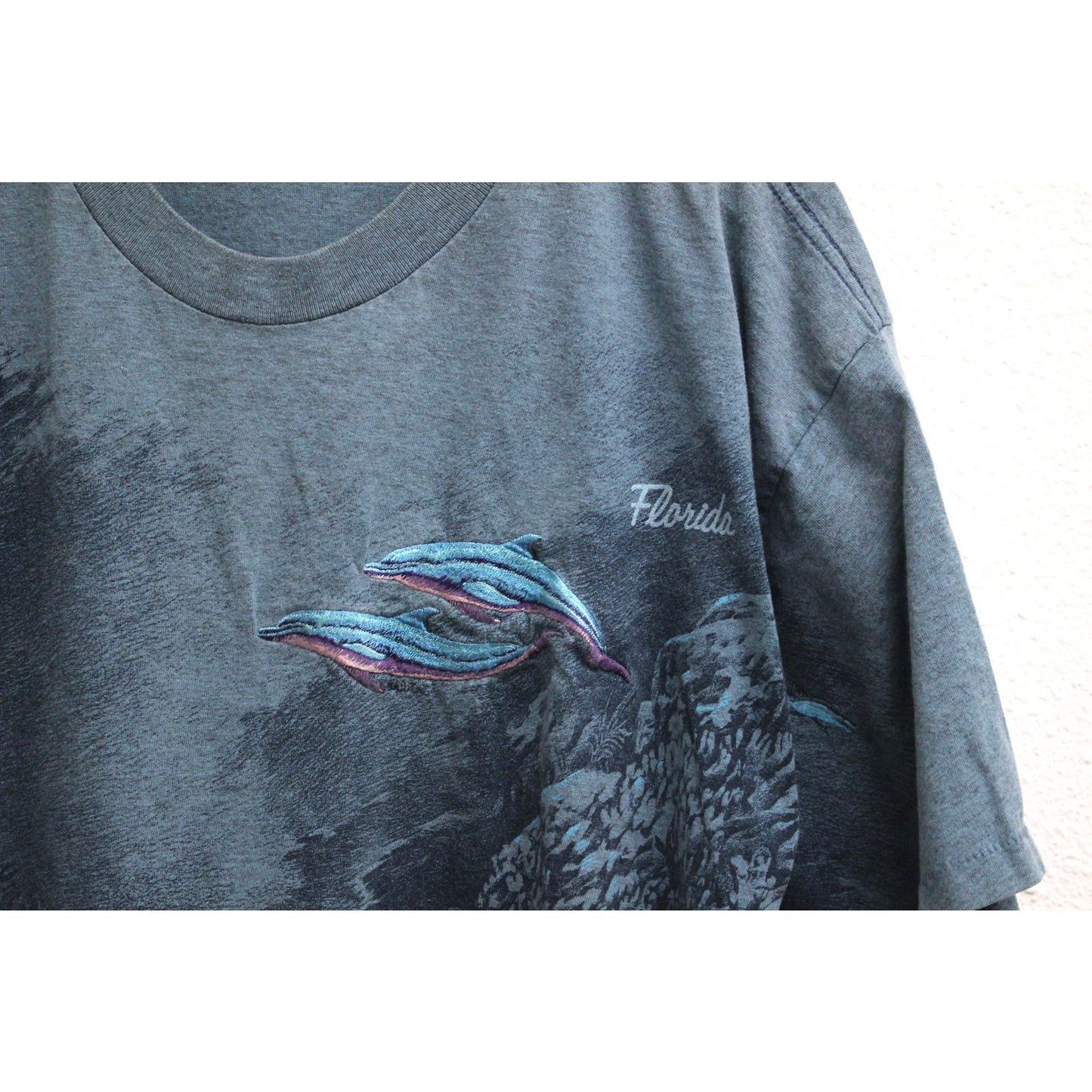 Vintage Florida Oceanscape Dolphin T Shirt XL