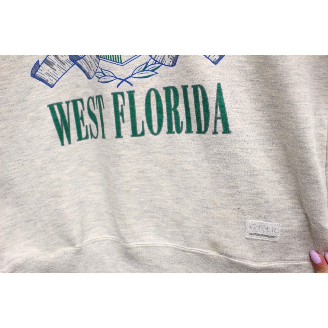Vintage University of West Florida Argonauts Hooded Sweatshirt Medium