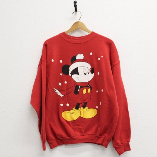 Vintage Mickey Mouse Winter Christmas Sweatshirt XL