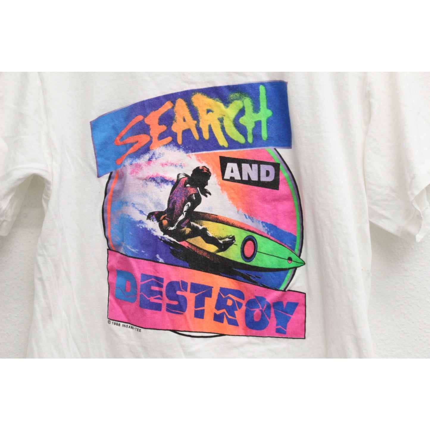 Vintage Search and Destroy Surfing T Shirt Medium