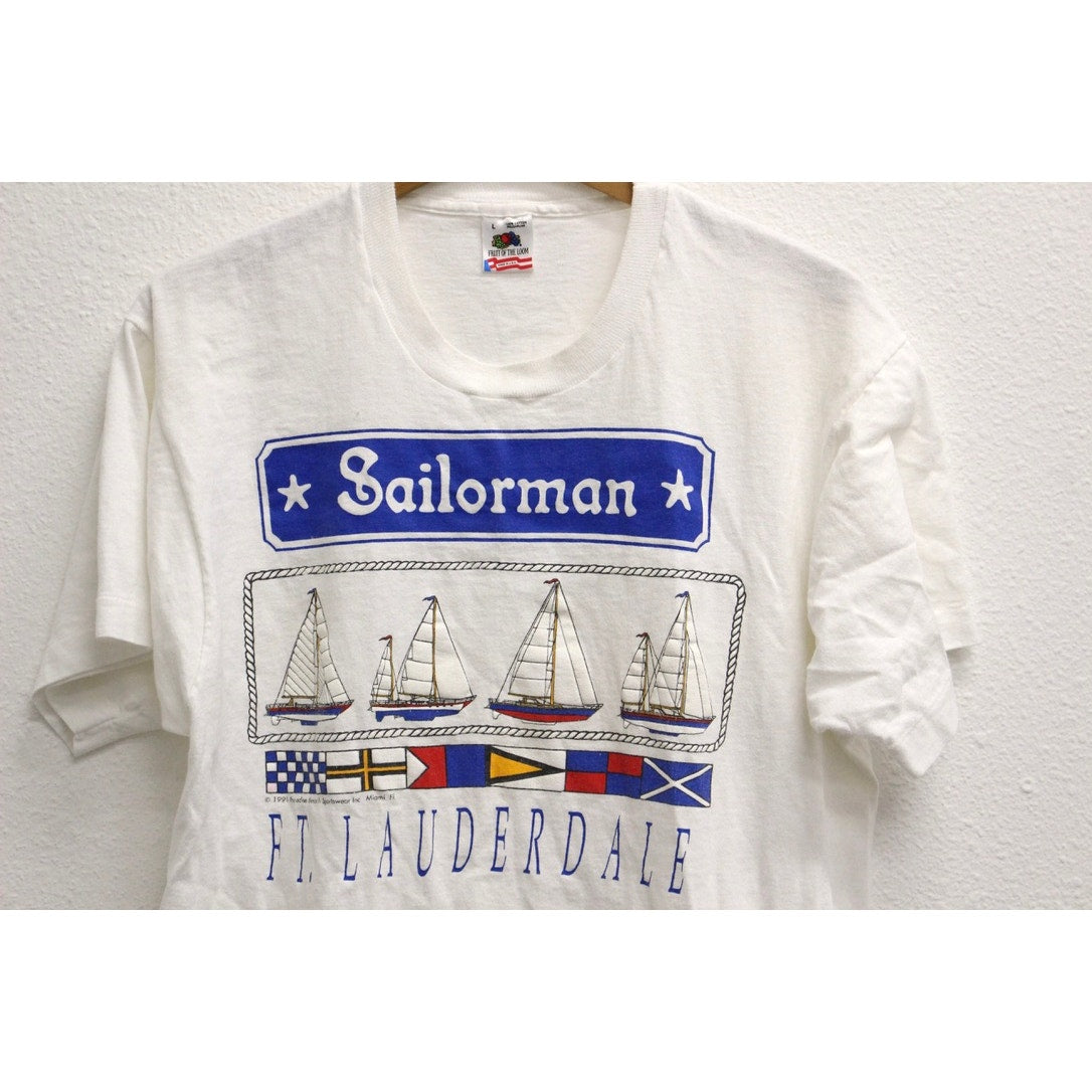 Vintage Fort Lauderdale Florida Sailboats T Shirt Large