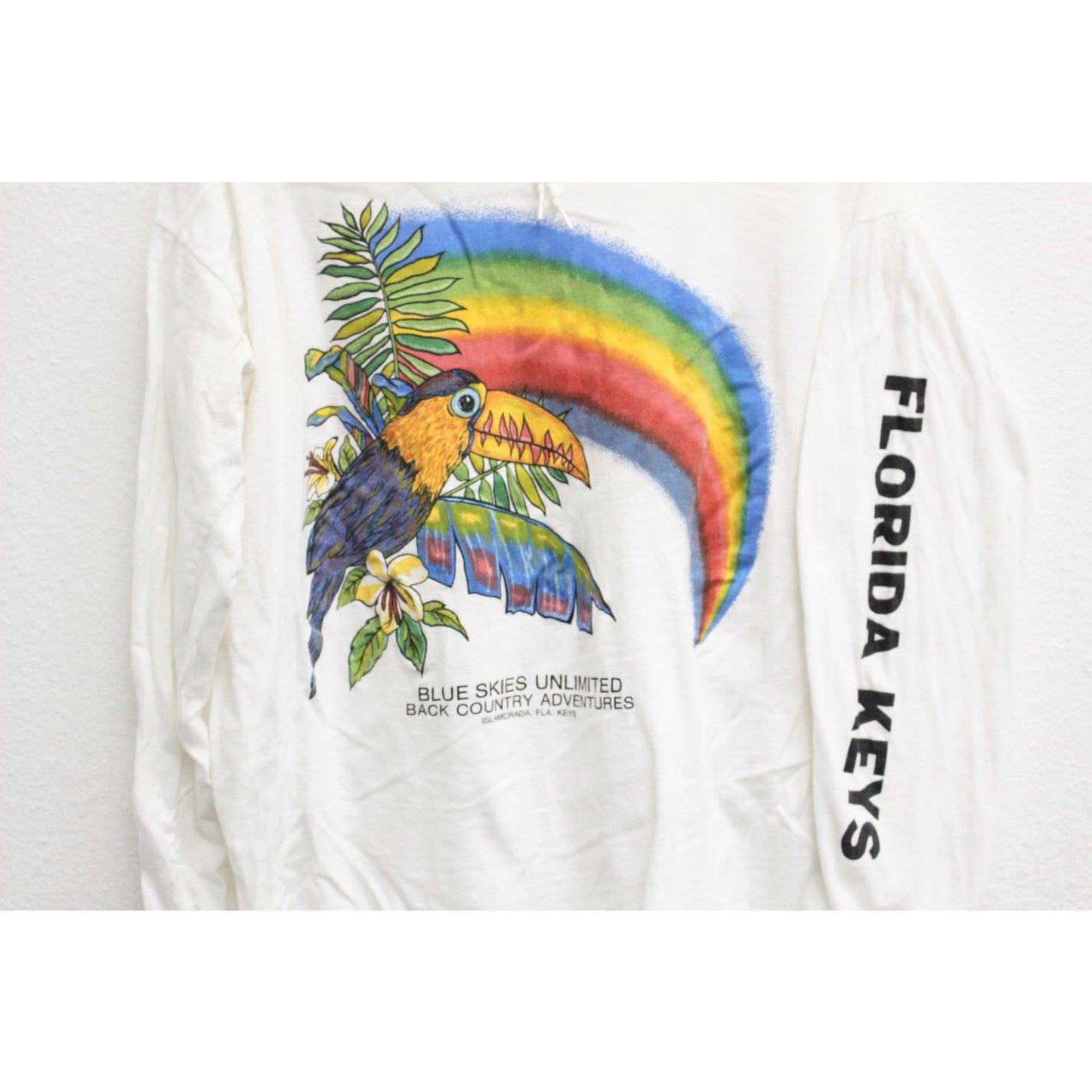 Vintage Islamorada Florida Keys Tucan Hooded Long Sleeve T Shirt XL