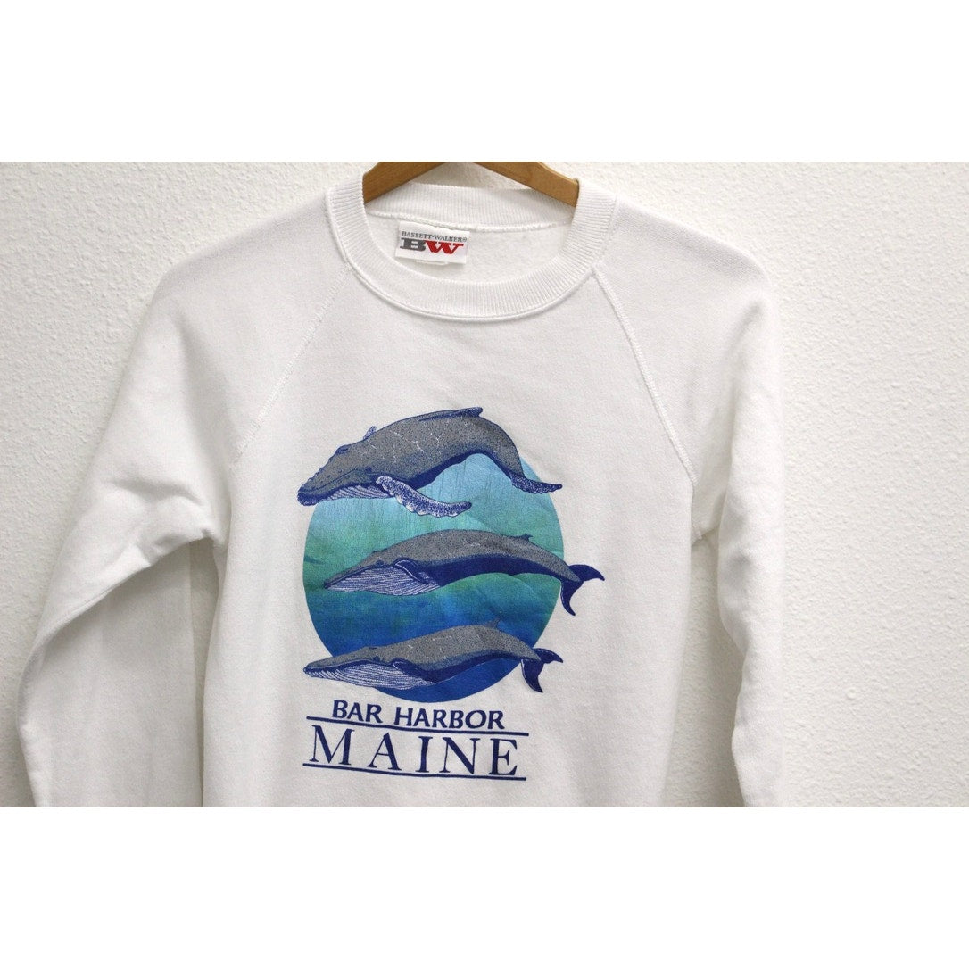 Vintage Bar Harbor Maine Humpback Whales Sweatshirt Small