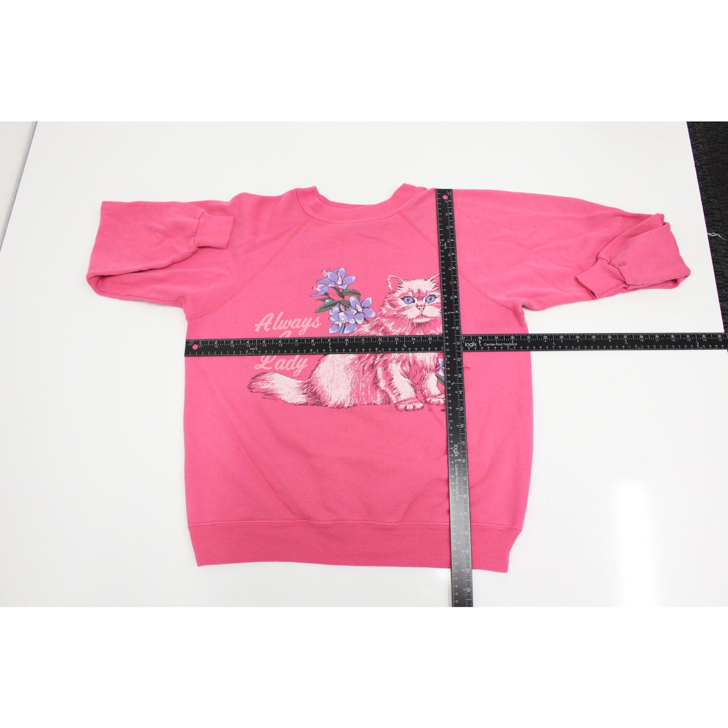 Vintage Kitty Cat Always A Lady Sweatshirt Large