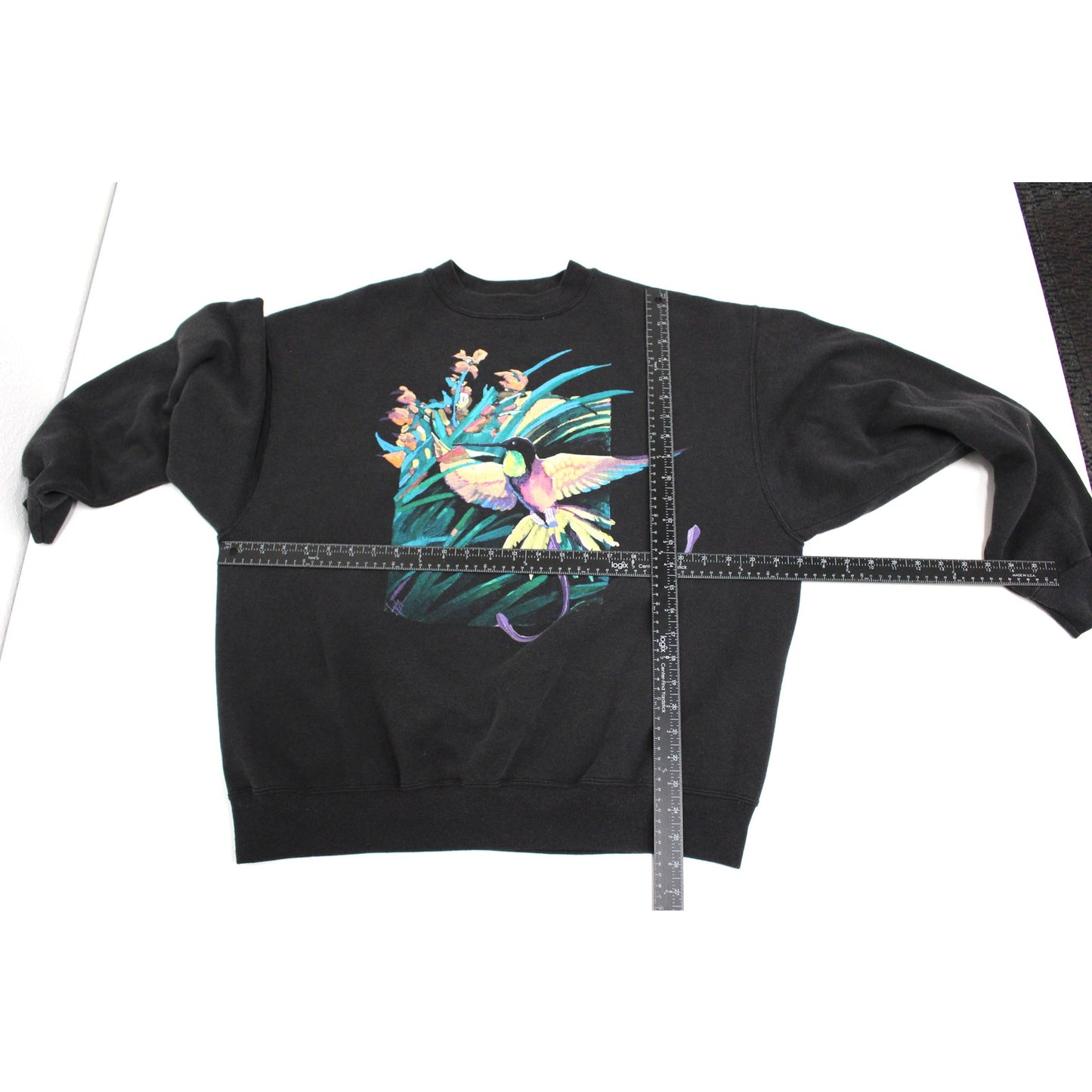 Vintage Humming Bird Flowers Sweatshirt XXL 2X