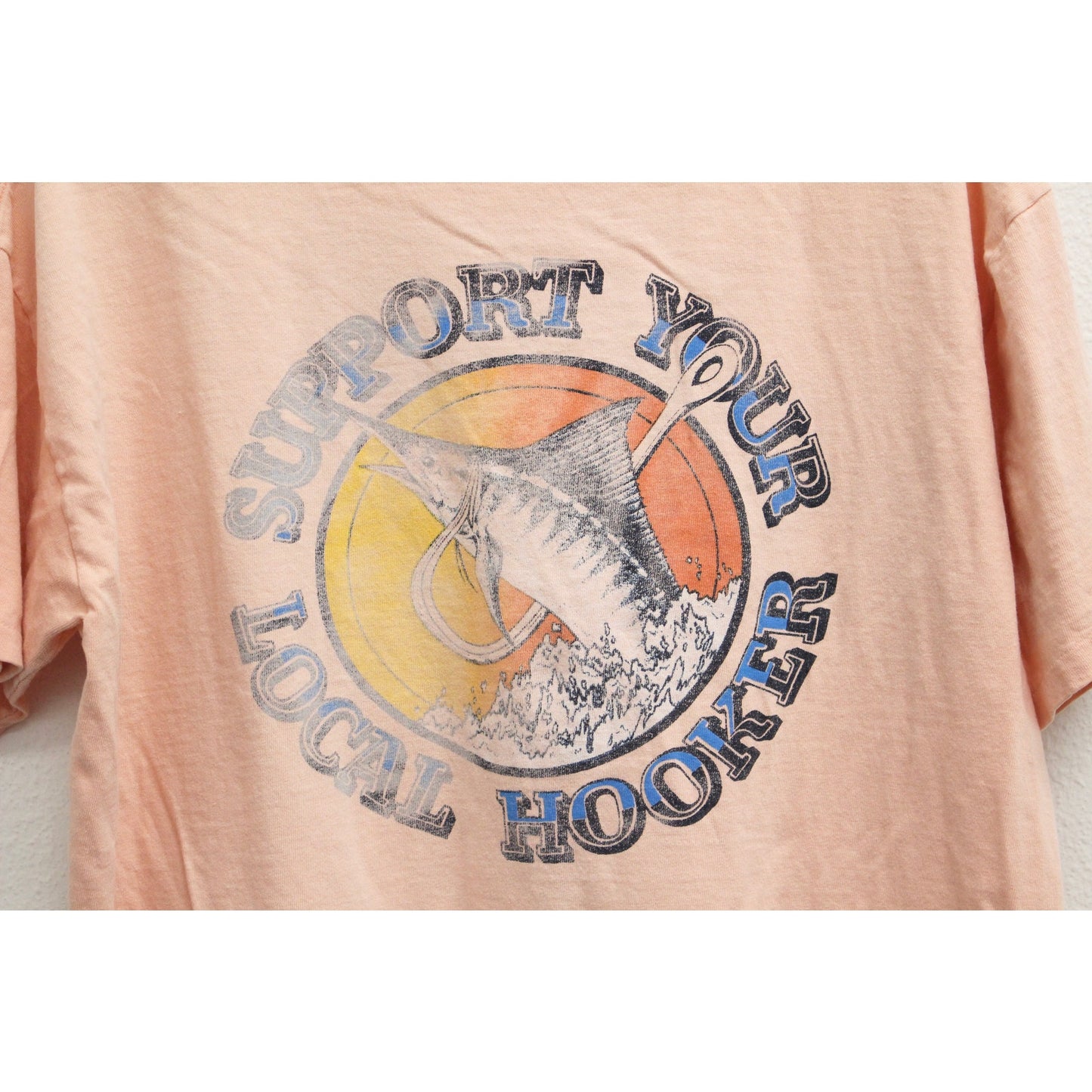 Vintage Support Your Local Hooker Anchorage Marina T Shirt Large