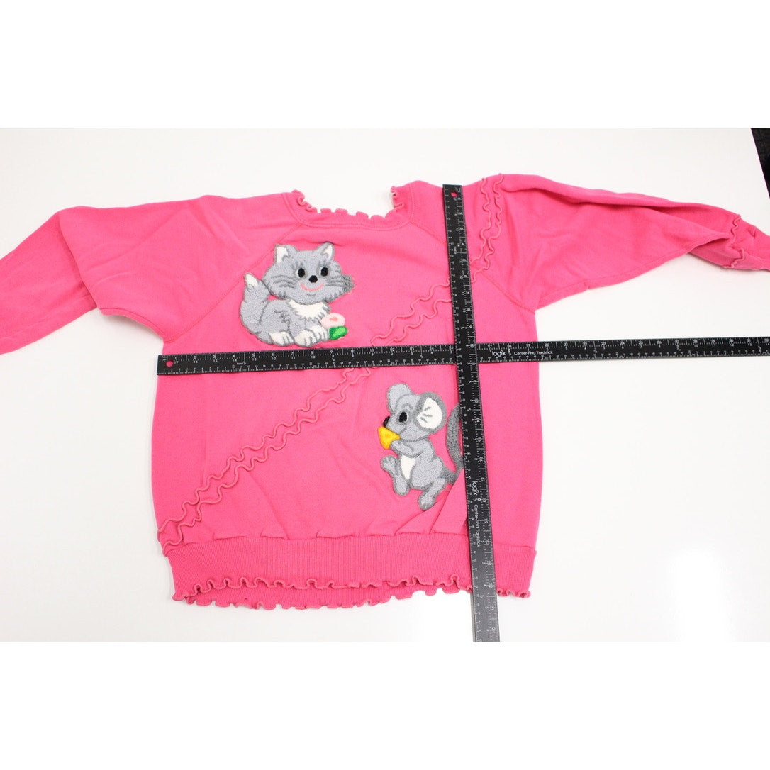 Vintage Kitty Cat and Mouse Sweatshirt Large