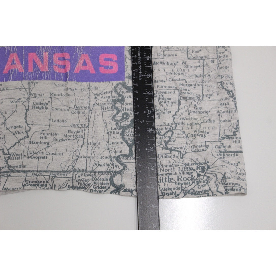 Vintage Arkansas Map T Shirt Large
