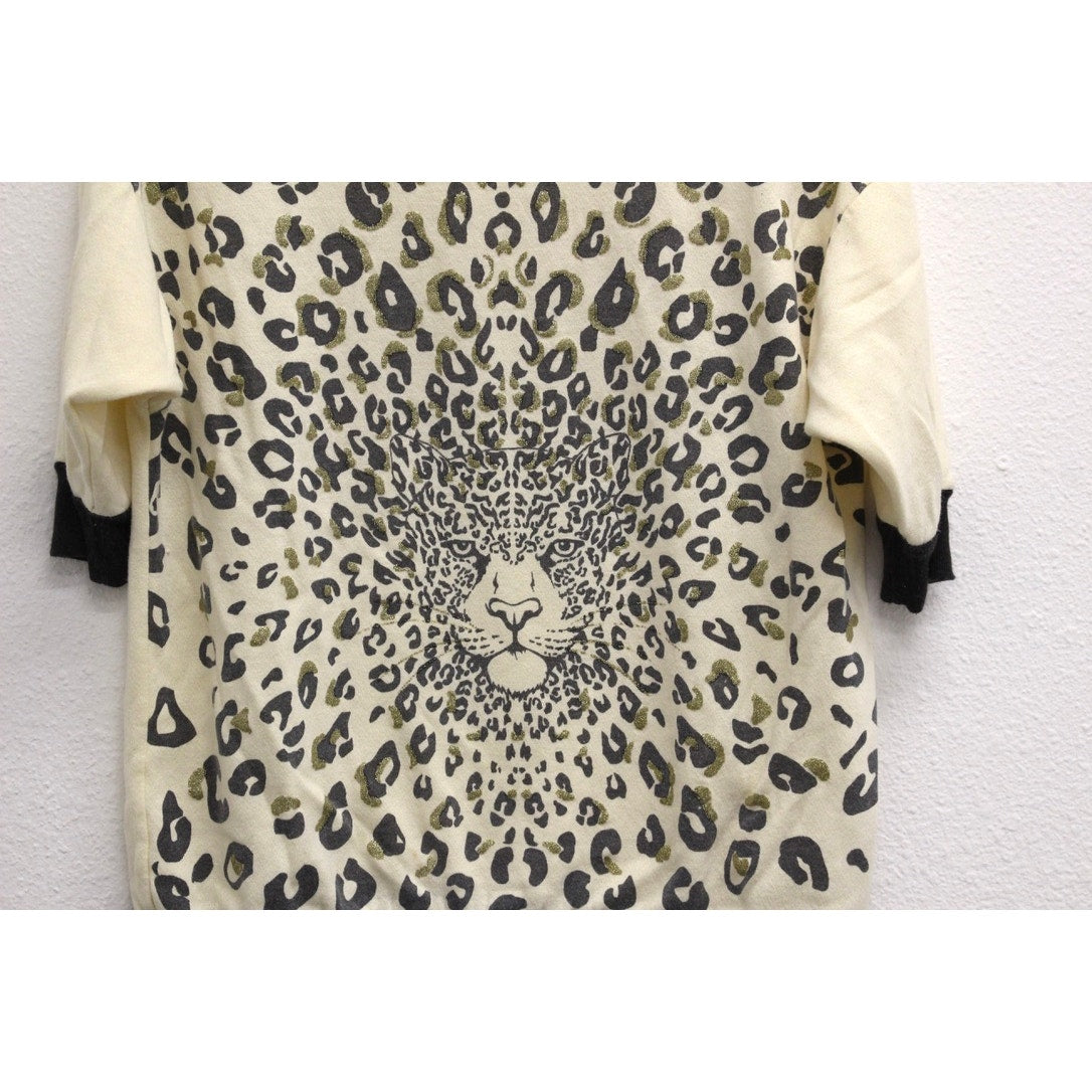 Vintage Ladies Leopard Cat Shirt Medium