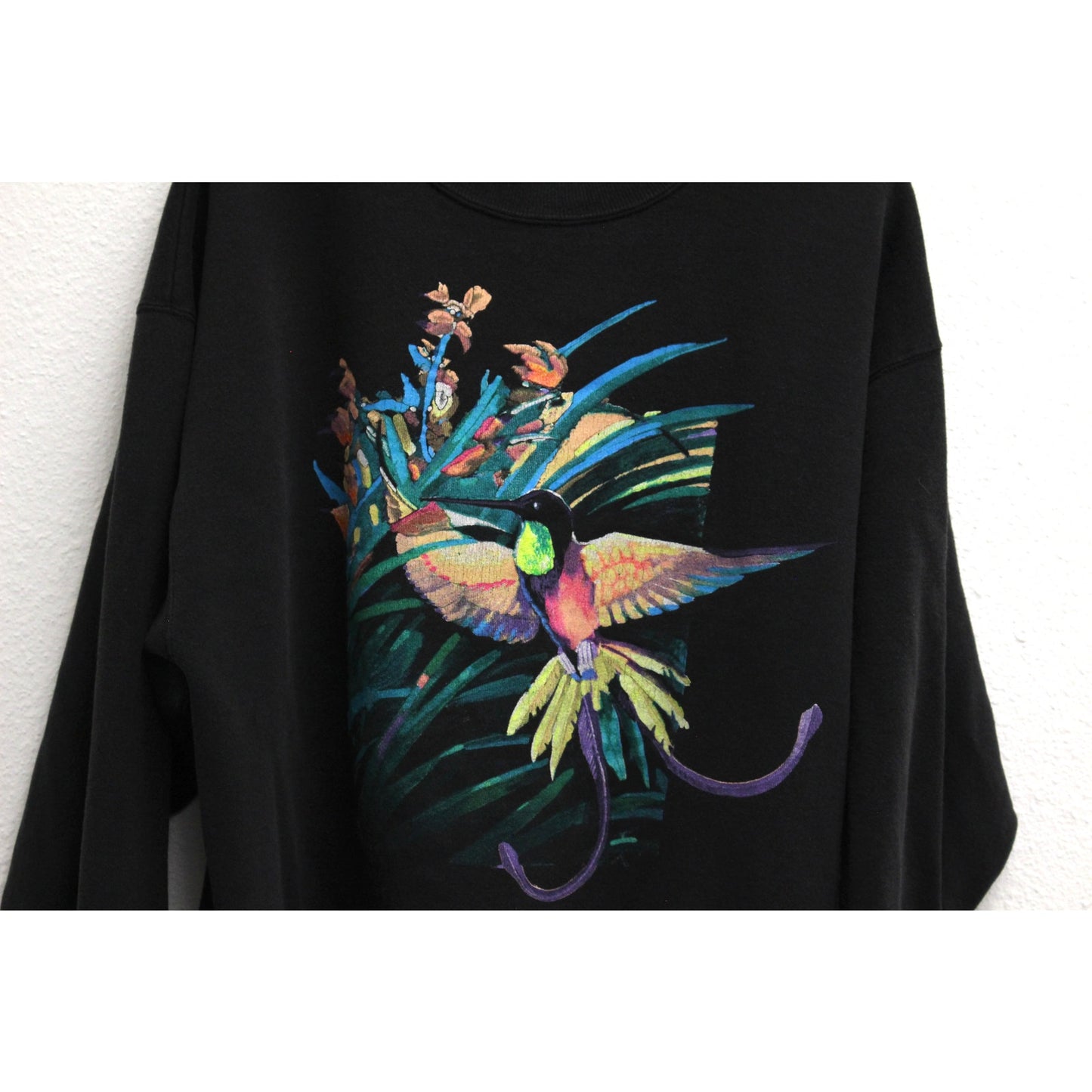 Vintage Humming Bird Flowers Sweatshirt XXL 2X