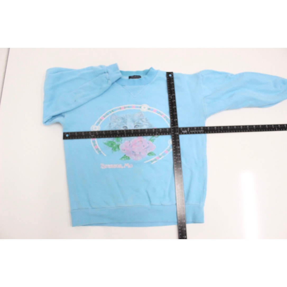 Vintage Floral Kitty Cat Branson Missouri Sweatshirt Medium