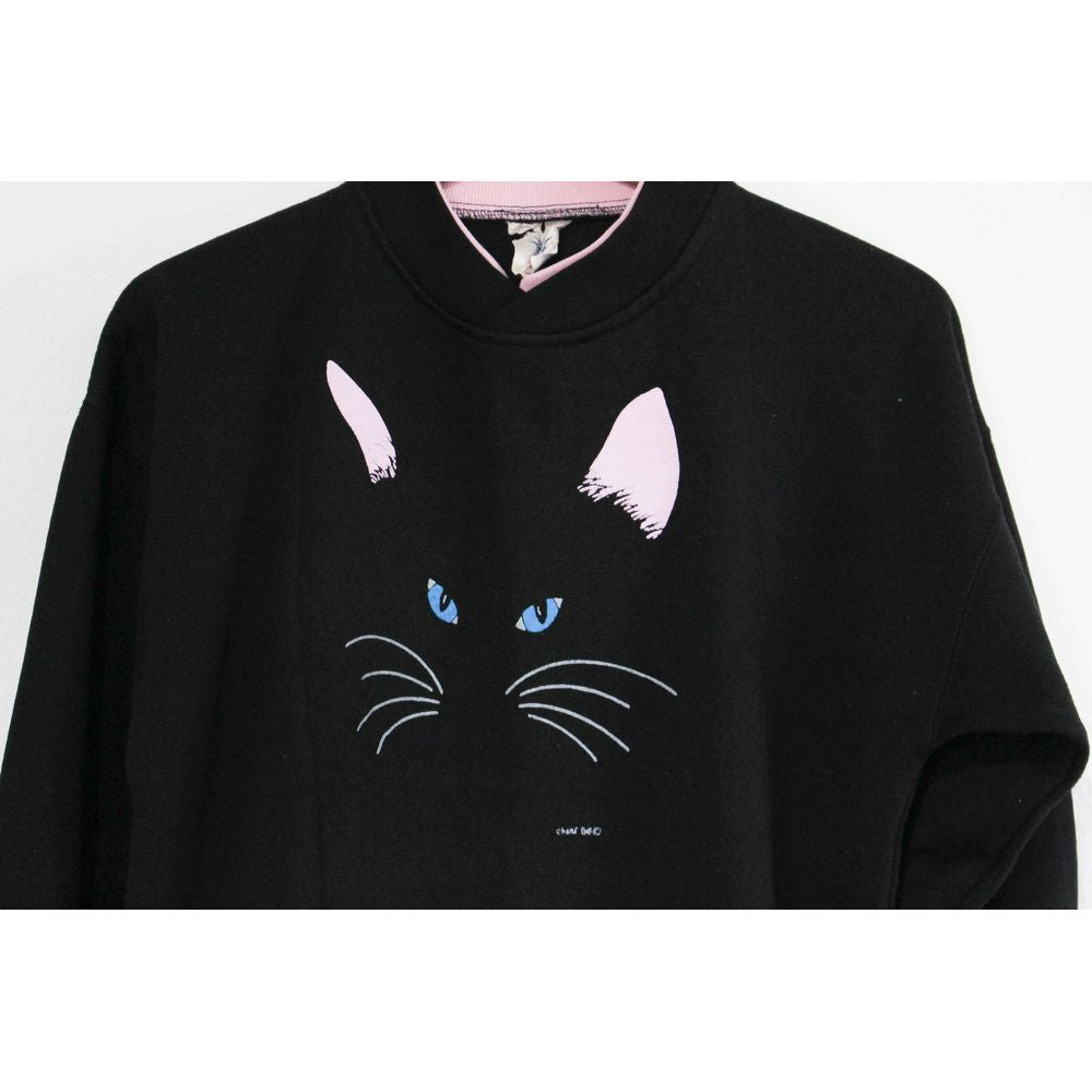 Vintage Kitty Cat Face Sweatshirt Medium