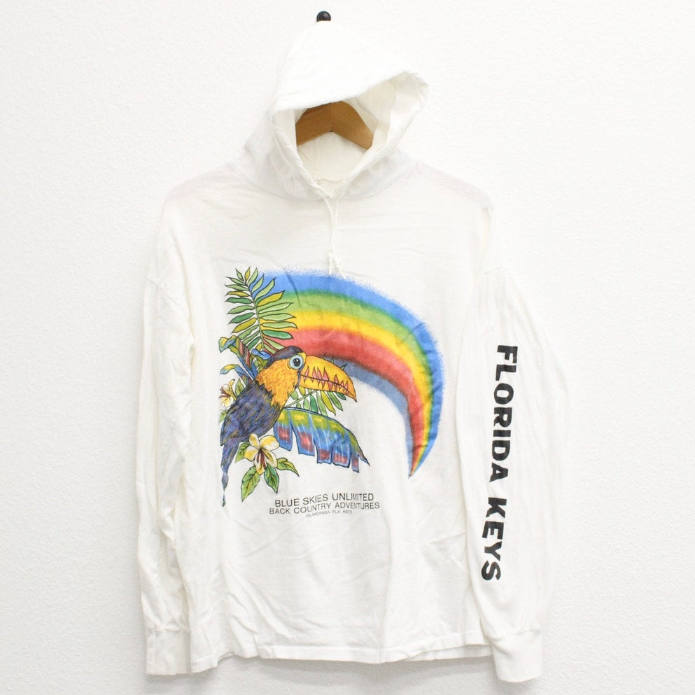 Vintage Islamorada Florida Keys Tucan Hooded Long Sleeve T Shirt XL