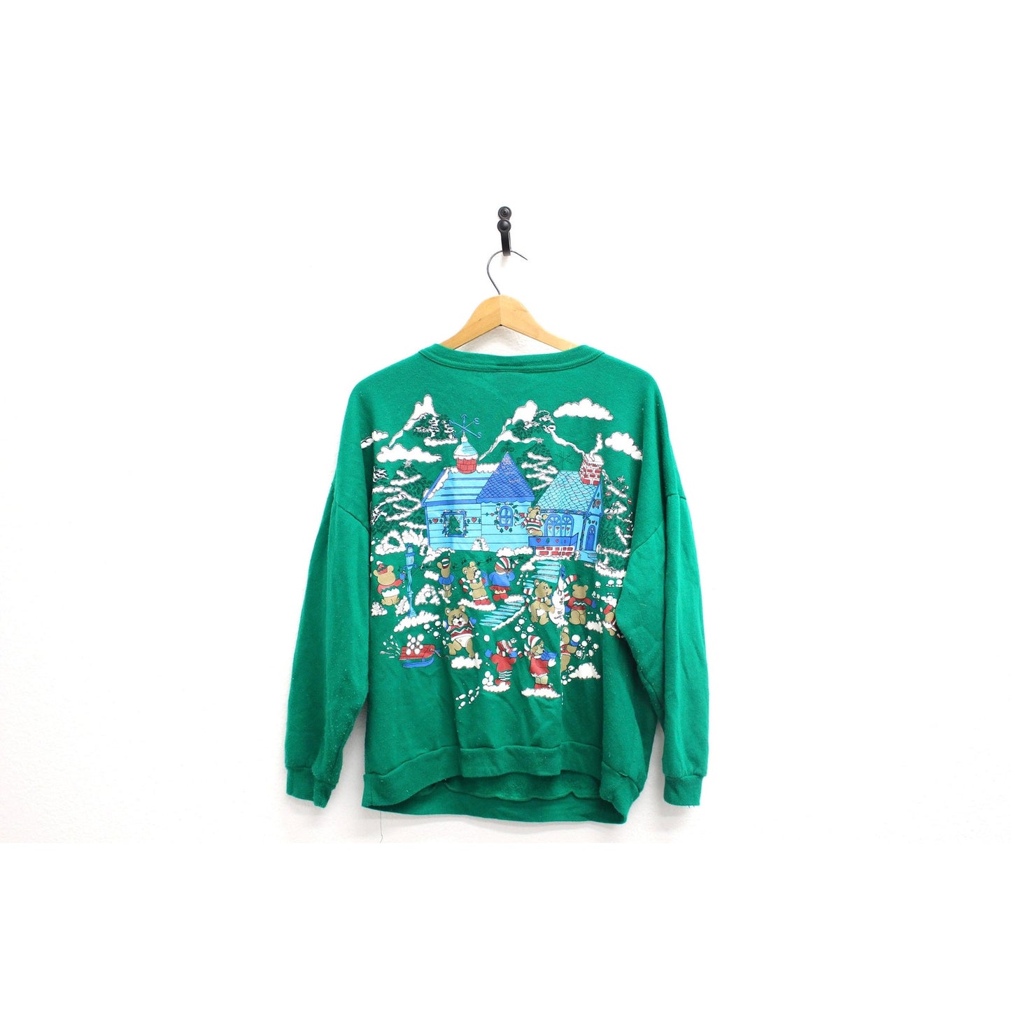Vintage Holiday Merry Christmas Seasons Greetings Sweatshirt Large
