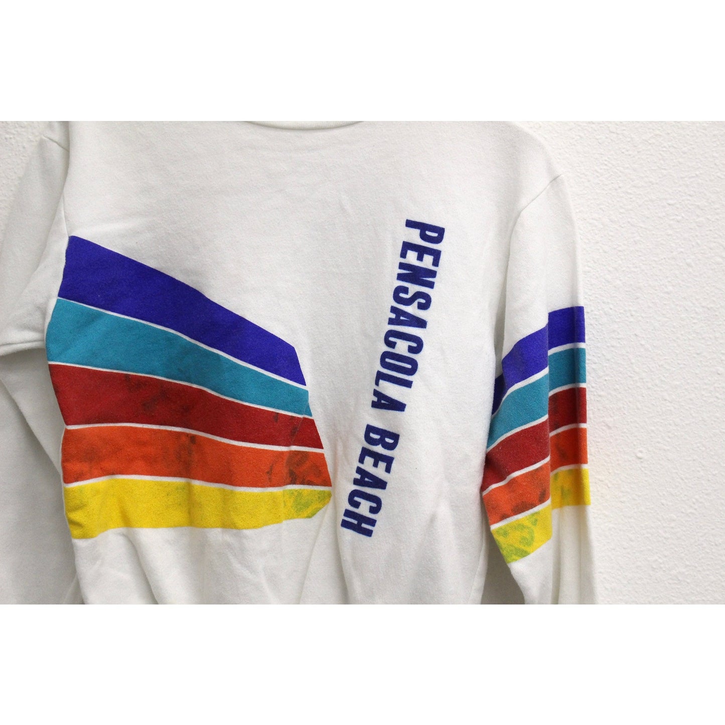 Vintage Pensacola Beach Florida Rainbow Sweatshirt Medium