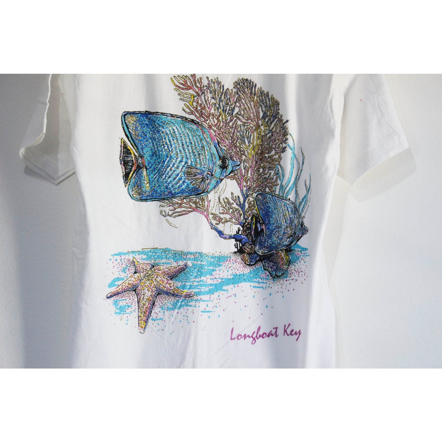 Vintage Longboat Key Florida Tropical Fish T Shirt Large