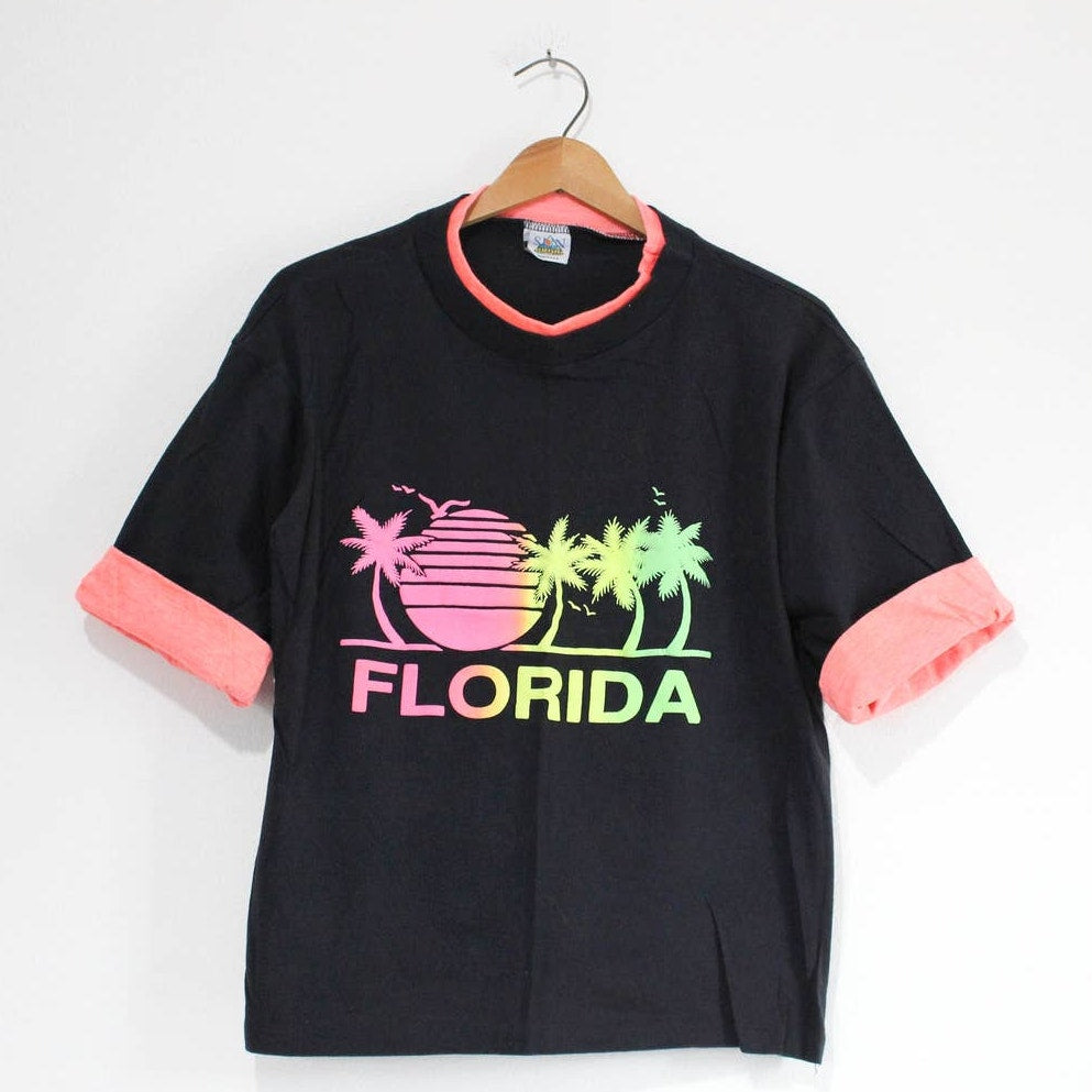 Vintage Florida Crop Top T Shirt Large