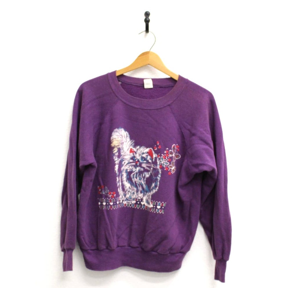 Vintage Kitty Cat Sweatshirt Large