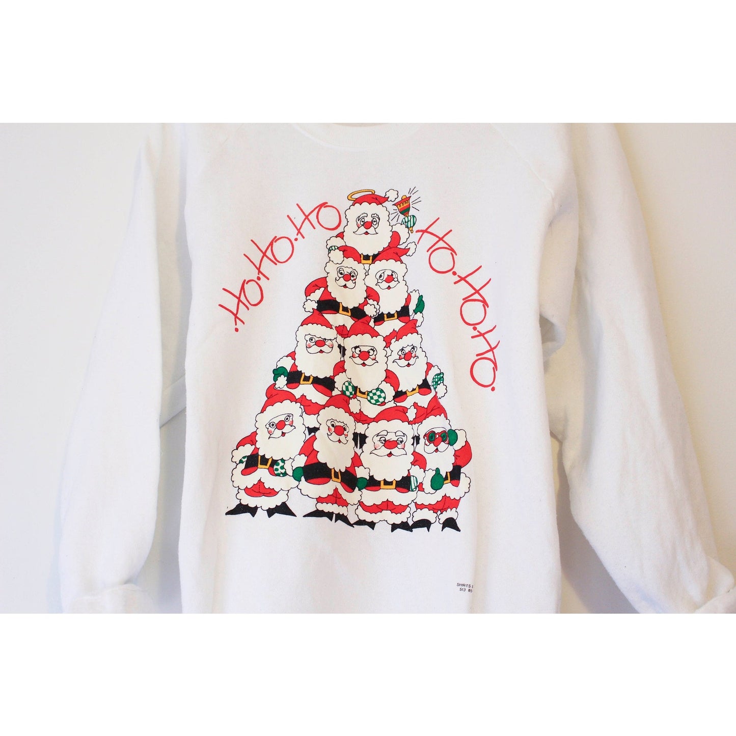 Vintage Jingle Bells Santa Claus Ho Ho Ho Christmas Holiday Sweatshirt XL