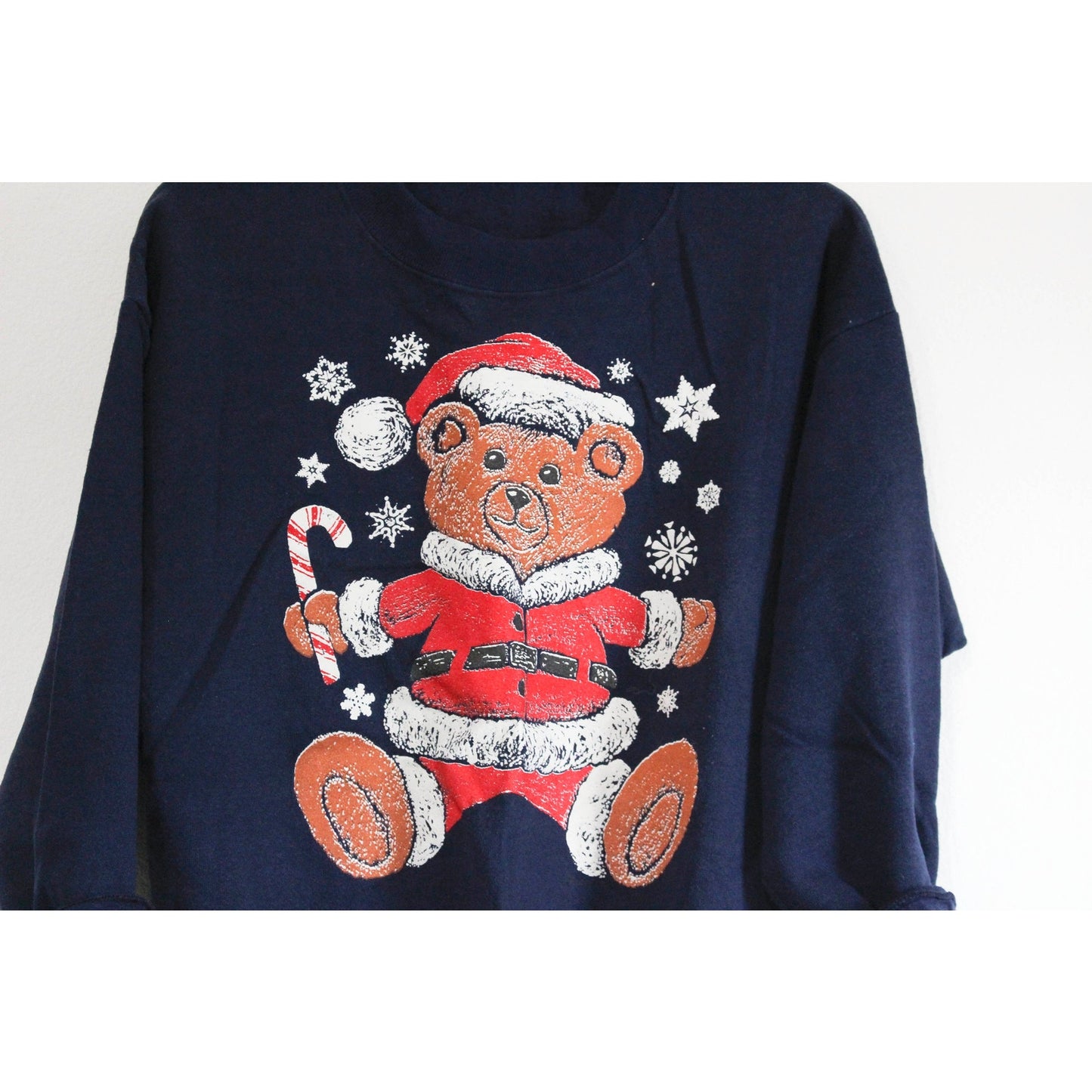 Vintage Teddy Bear Christmas Santa Sweatshirt Large