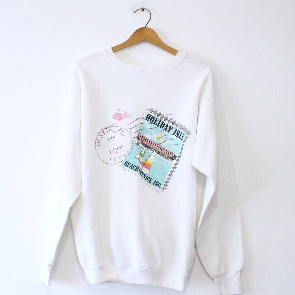 Vintage Holiday Isle Beach Service Destin Florida Sweatshirt XXL 2X