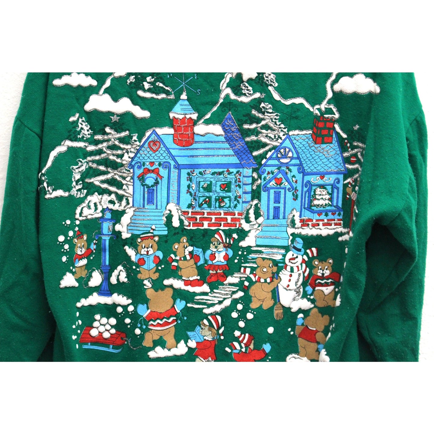 Vintage Holiday Merry Christmas Seasons Greetings Sweatshirt Large