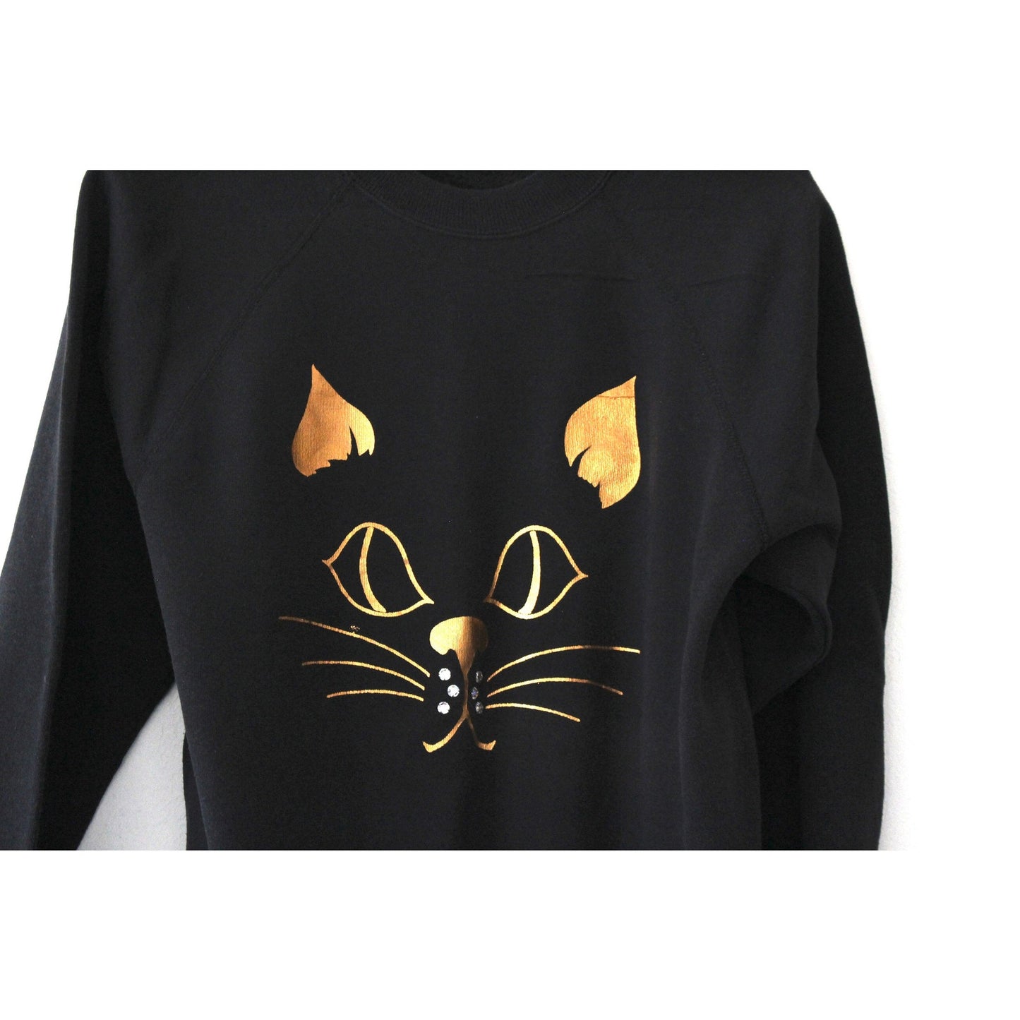 Vintage Kitty Cat Face Sweatshirt Large