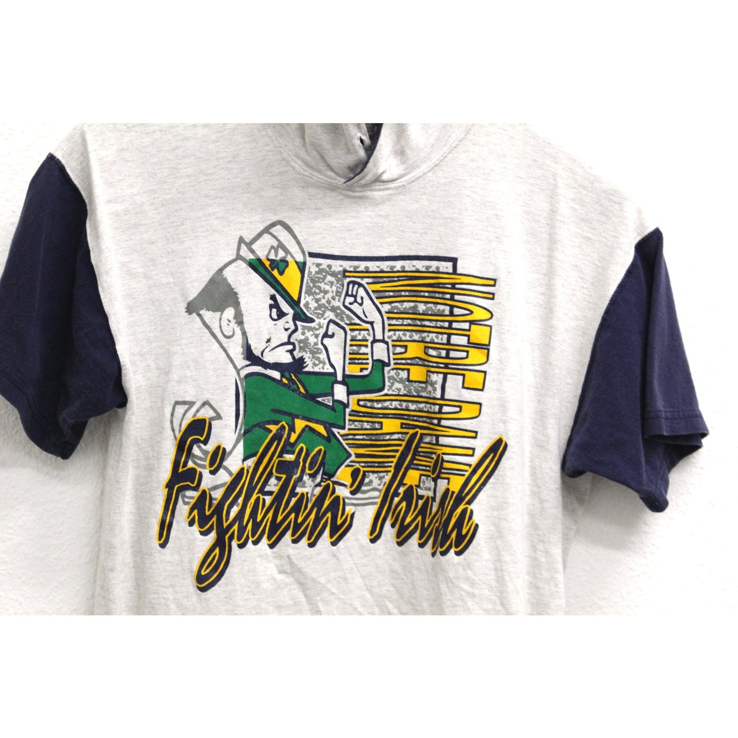 Vintage Kids University of Notre Dame Fighting Irish Hooded T Shirt Youth Large