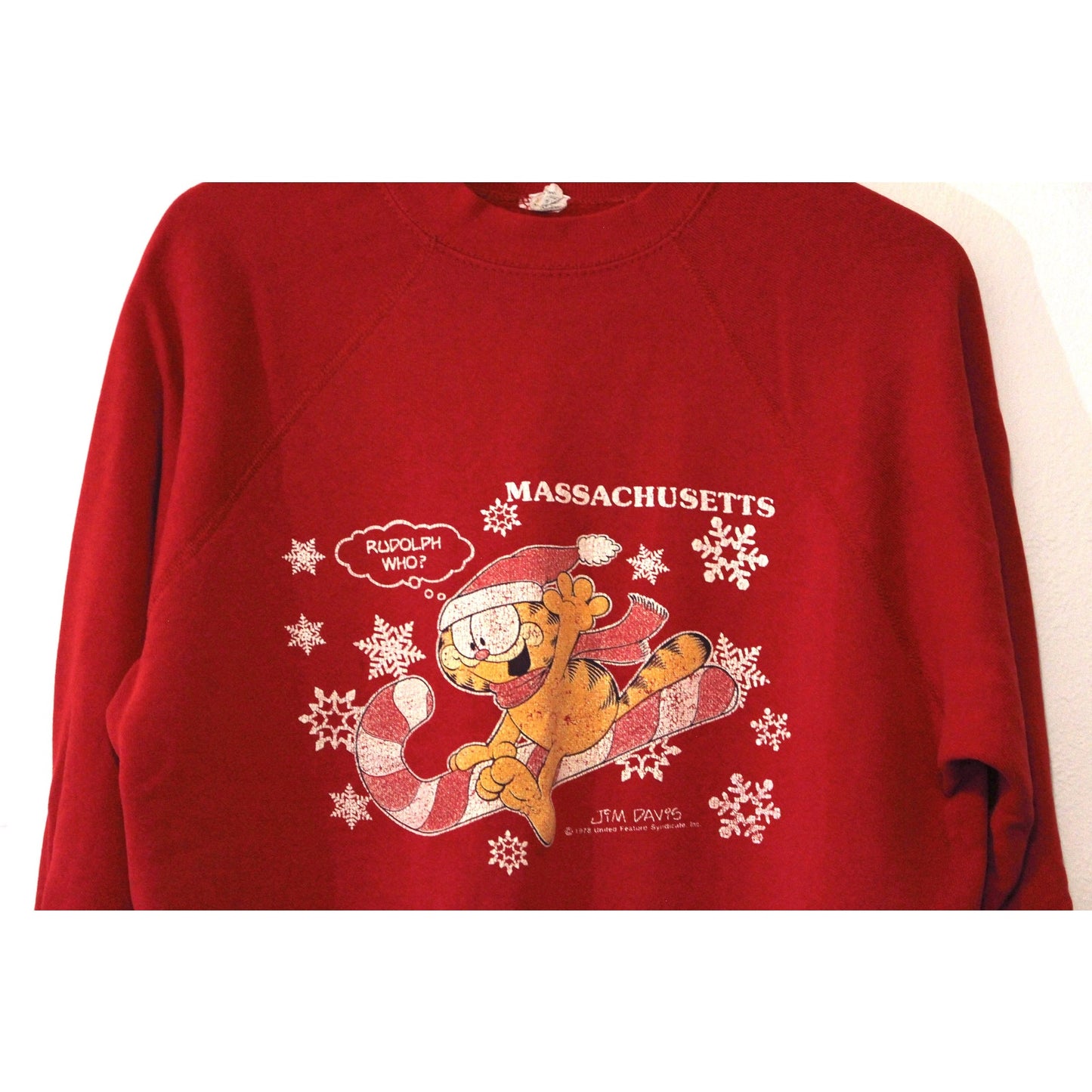 Vintage Garfield Massachusetts Christmas Sweatshirt XL