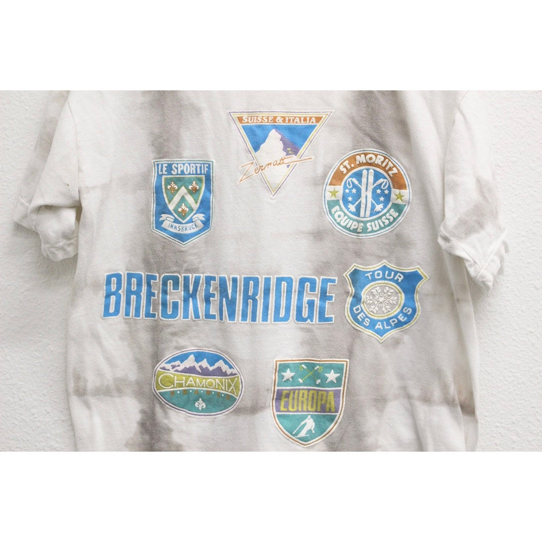 Vintage Breckenridge Sports Badges Tie Dye T Shirt Medium