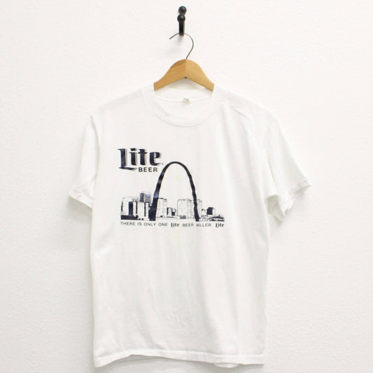 Vintage Miller Lite Beer St Louis Gateway Arch T Shirt Large