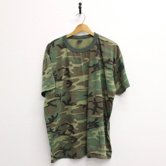 Vintage Army Camouflage Camo T Shirt XXL 2X