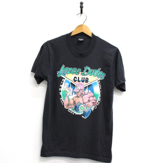 Vintage Lazee Dudes Club Weight Lifting T Shirt Medium