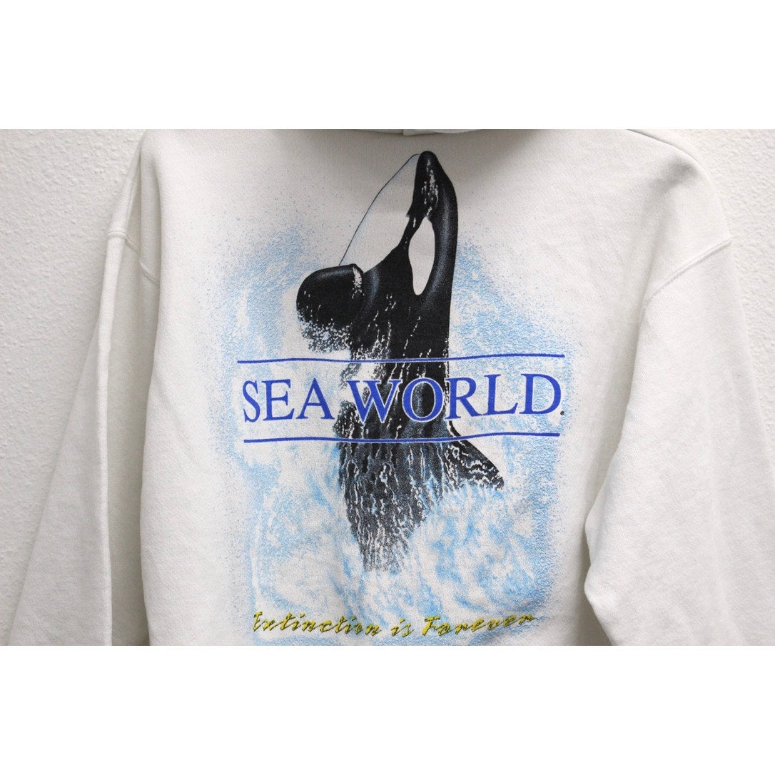 Vintage Sea World Shamu Whale Hooded Sweatshirt Large