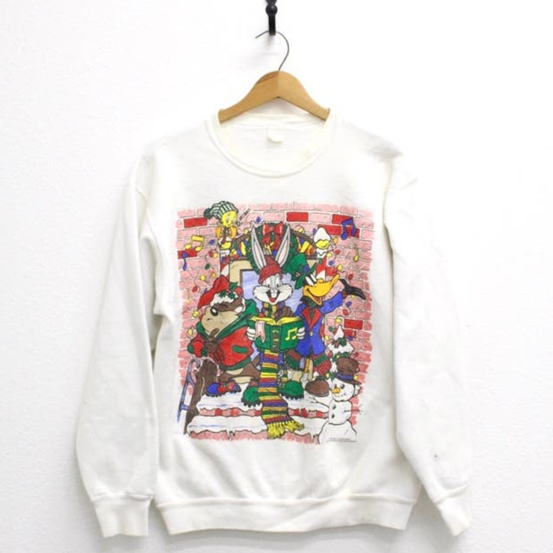 Vintage Looney Tunes Christmas Caroling Sweatshirt Large