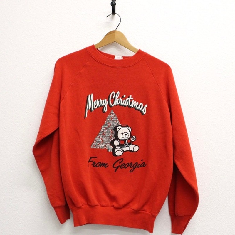 Vintage Merry Christmas From Georgia Sweatshirt Large