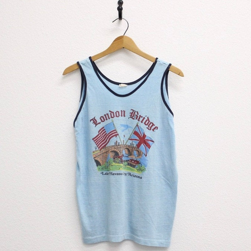 Vintage London Bridge Lake Havasu City Arizona Tank T Shirt Large