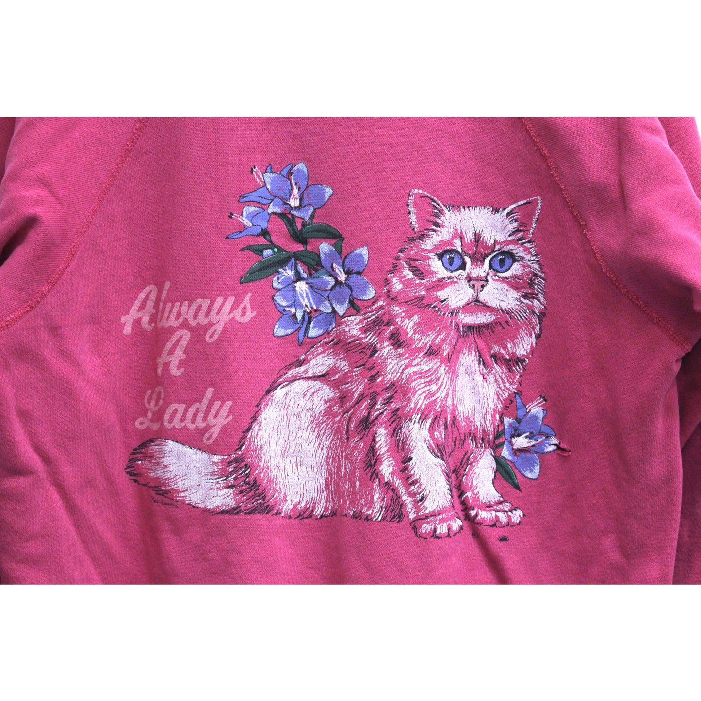 Vintage Kitty Cat Always A Lady Sweatshirt Large