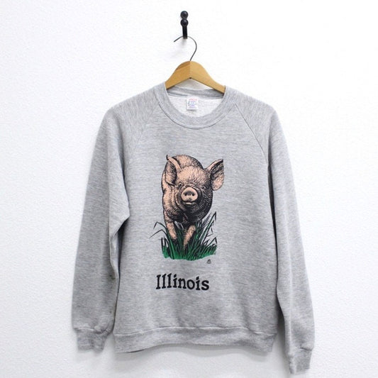 Vintage Illinois Pig Sweatshirt XL