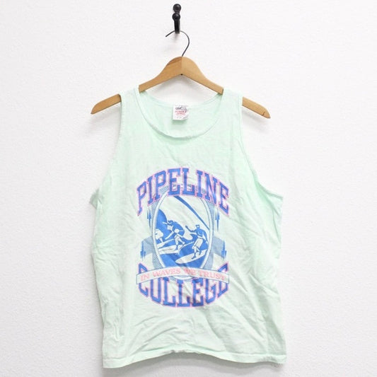 Vintage Pipeline College Surfing Tank Top T Shirt XL