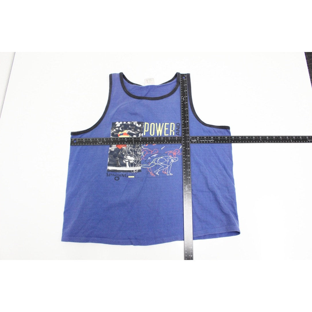 Vintage Spalding Shot Put Track Tank Top Shirt Large