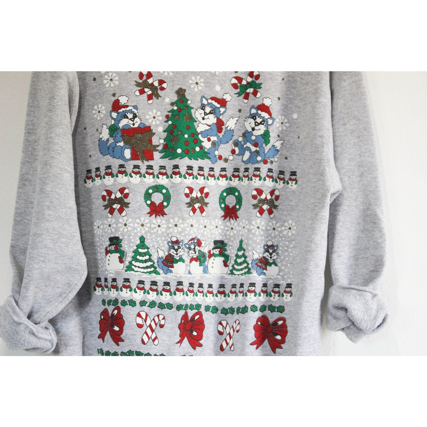 Vintage Ugly Crazy Cat Lady Christmas Sweater Sweatshirt