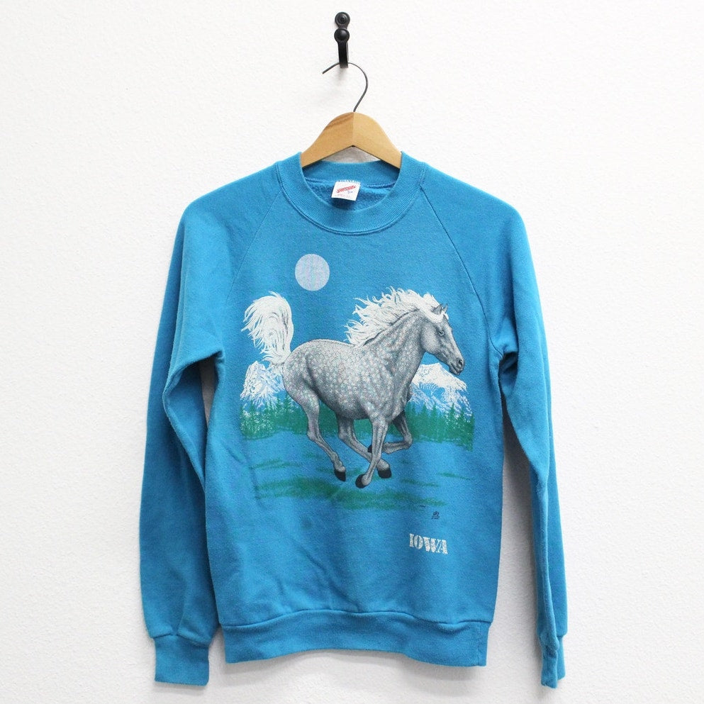 Vintage Iowa Horse Sweatshirt Small