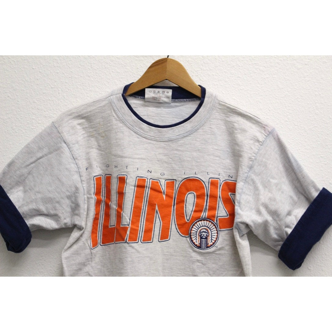 Vintage University of Illinois Fighting Illini T Shirt Large