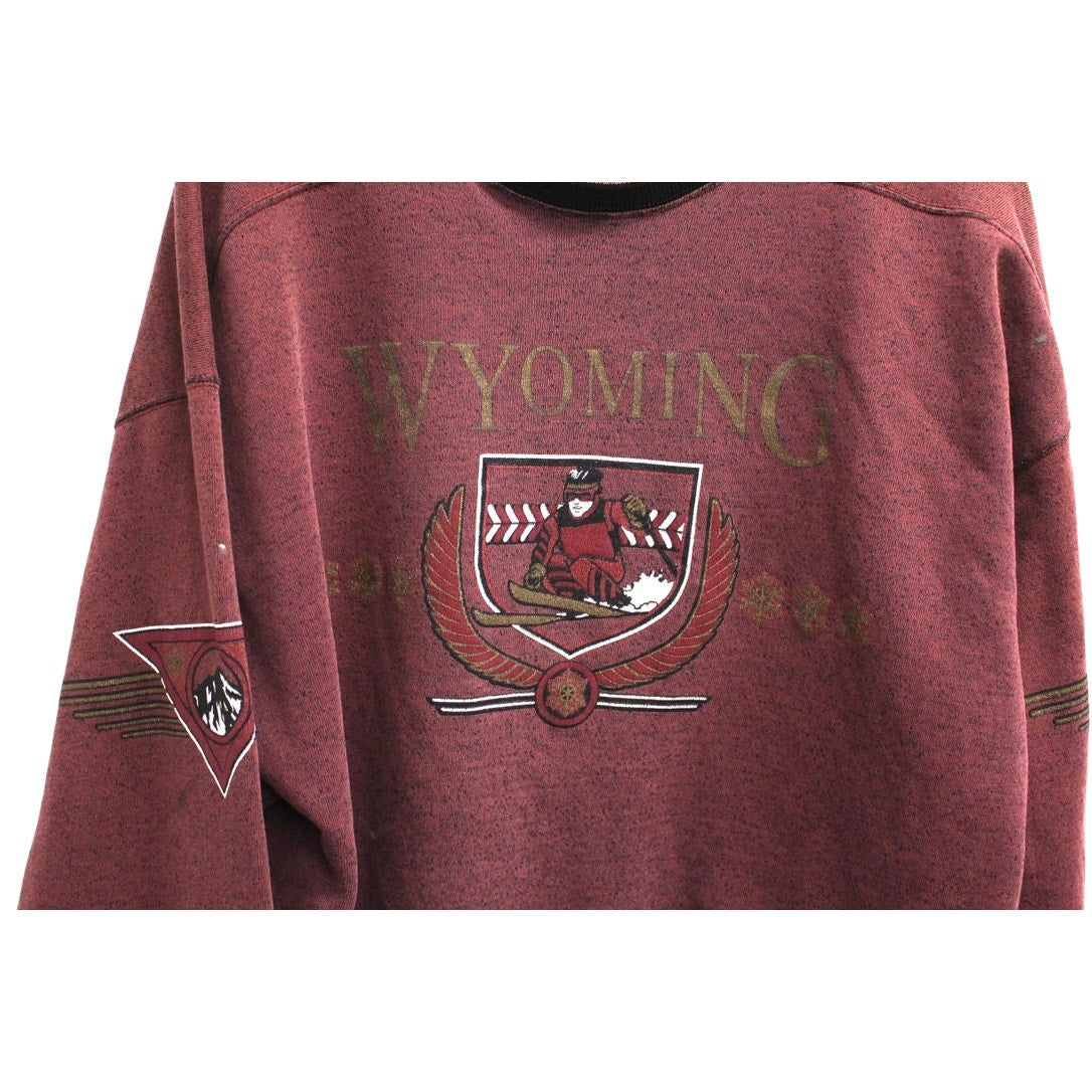 Vintage Wyoming Skiing Sweatshirt Large