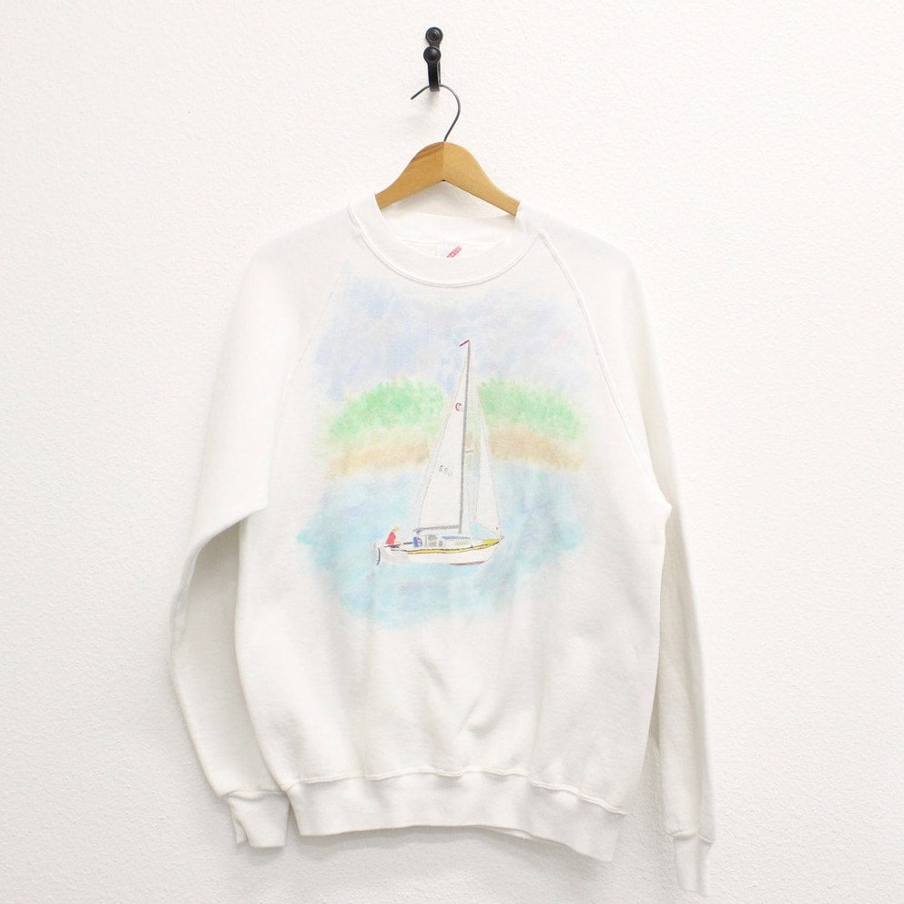 Vintage Sail Boat Sweatshirt XL