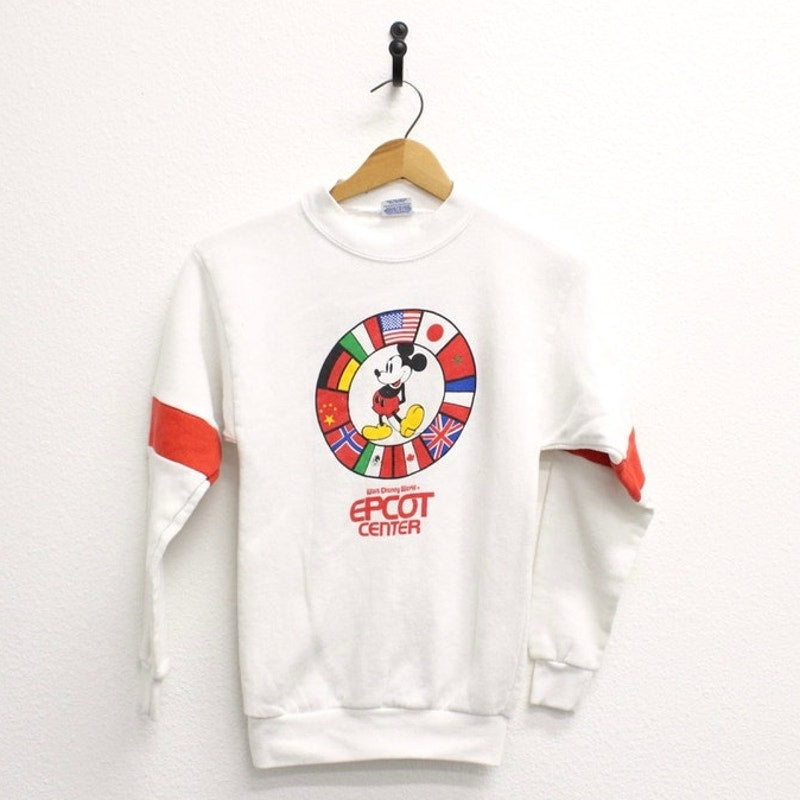 Vintage Kids Walt Disney World Epcot Center Mickey Mouse Sweatshirt XL