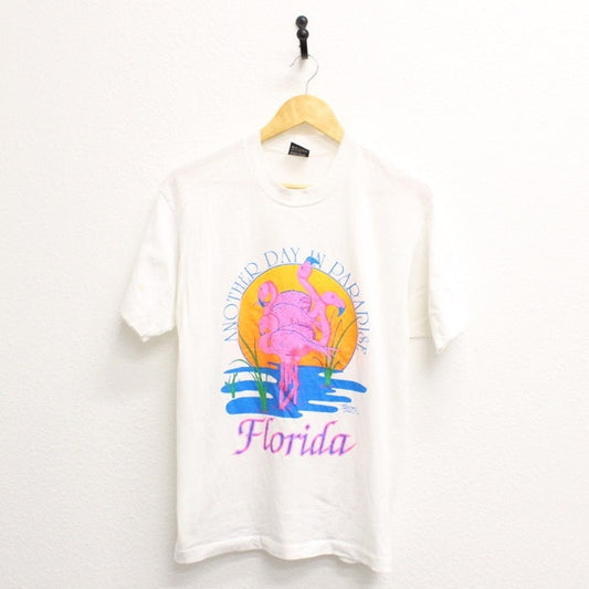 Vintage Florida Flamingos Another Day In Paradise T Shirt Large